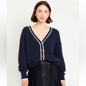 NWT Old Navy- Navy Blue Cable Knit Cardigan Sweater